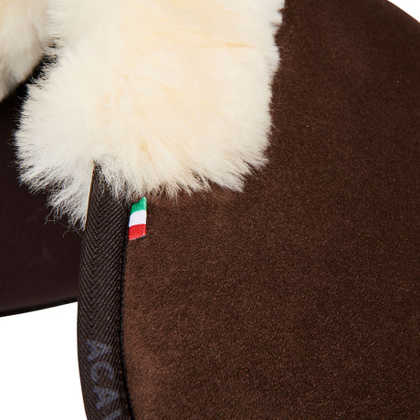 Acavallo Pad MF-S JCCS-S CW-CS Suede Cut-Out Sheepskin Flat #colour_brown-natural