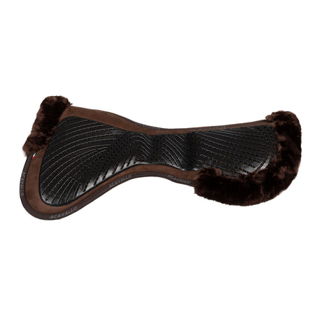 Acavallo Pad Mf-S Jccs-S Cw-Cs Suede Cut-Out Faux Sheepskin Gel Grip Flat #colour_brown-brown