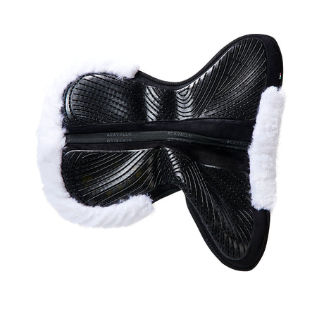 Acavallo Pad Mf-S Jccs-S Cw-Cs Suede Cut-Out Faux Sheepskin Gel Grip Flat #colour_black-white