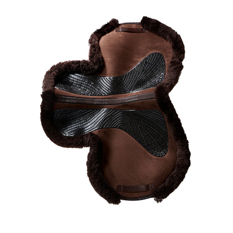 Acavallo Saddle Pad JS-S CW-CS Cut-Out Numnah Twin Sided Gel Grip #colour_brown-brown