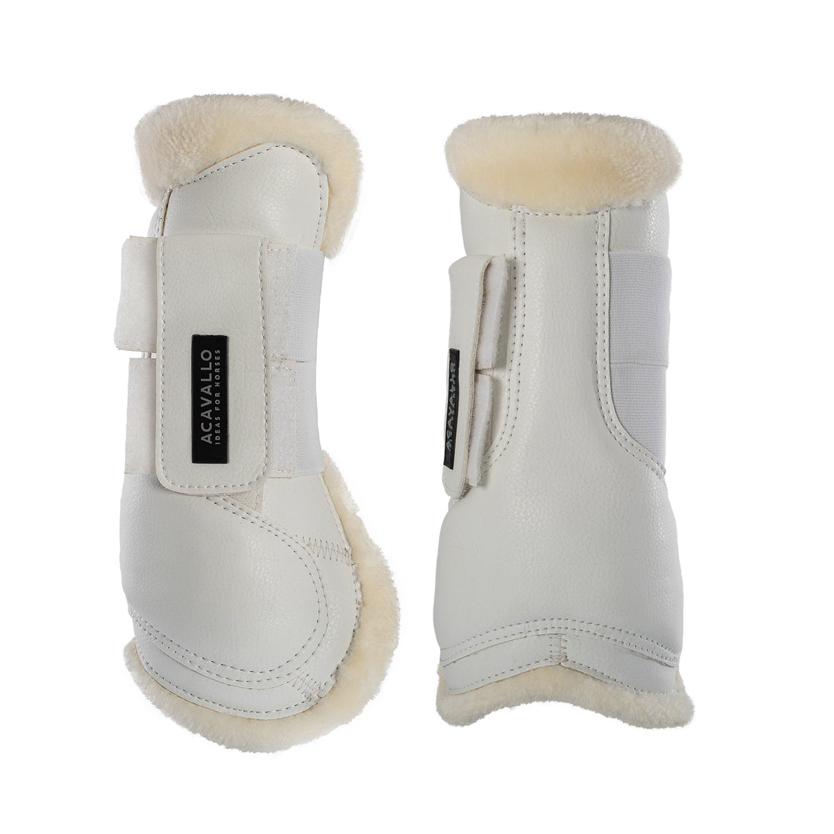 Acavallo Jumping Tendon Boots Faux Sheepskin & Hook-And-Loop Closure