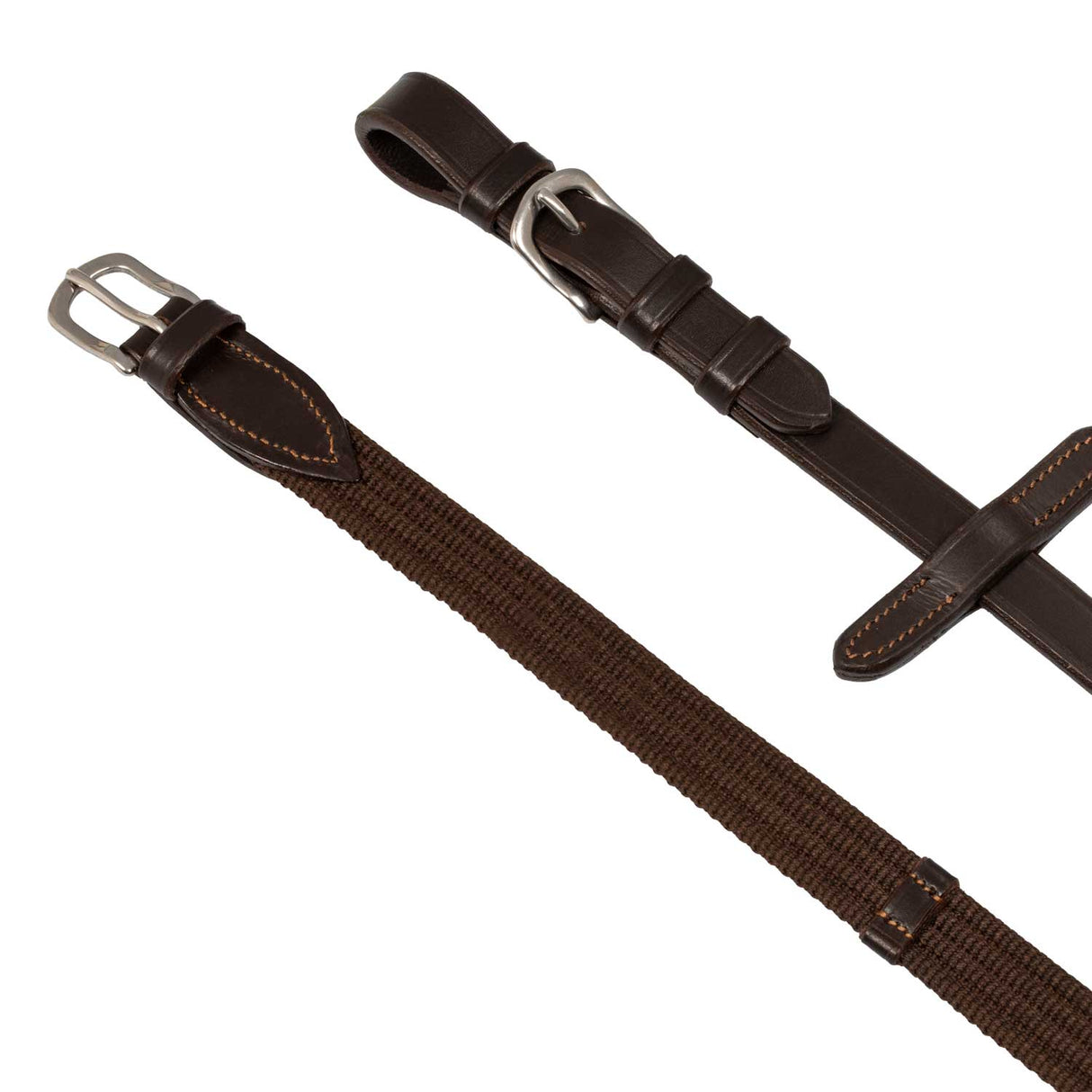 Acavallo Thiedemann Reins Tubular Nylon #colour_brown