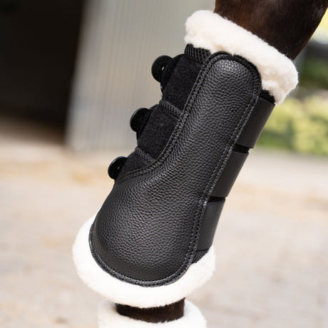 HKM Protection Boots -Comfort Premium Mesh- Fur #colour_black