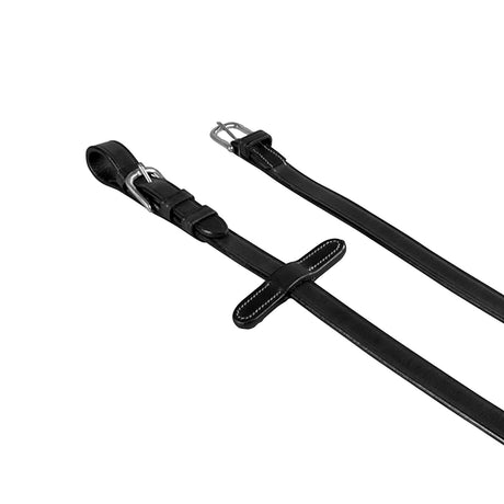 Equestro Leather And Rubber Reins For English Bridle #colour_black