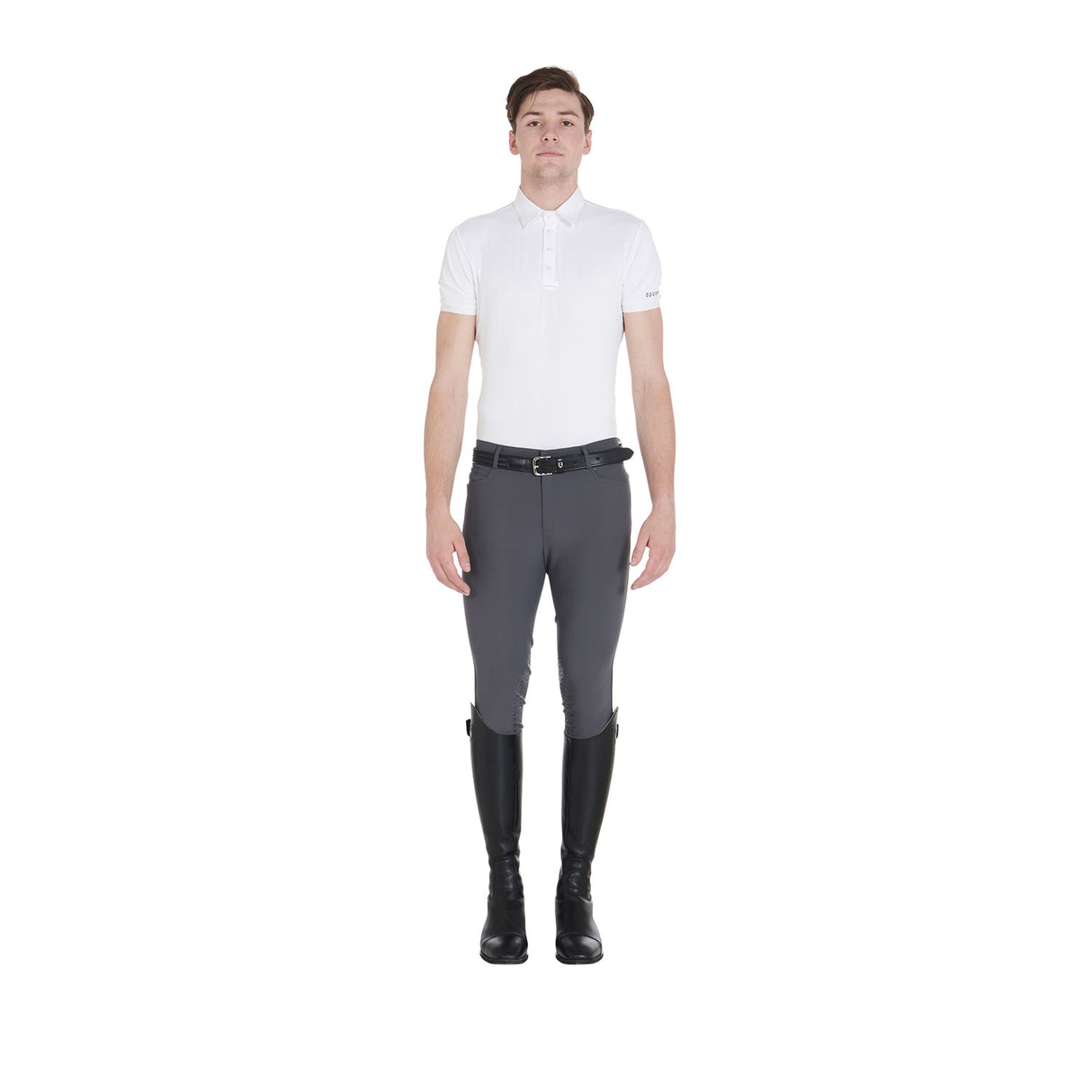 Equestro Men's Slim Fit Grip Breeches With Logo
