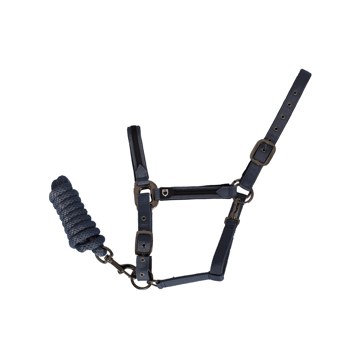 Equestro Durable Fleece Halter #colour_blue