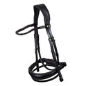 Anatomical leather dressage bridle with rhinestones