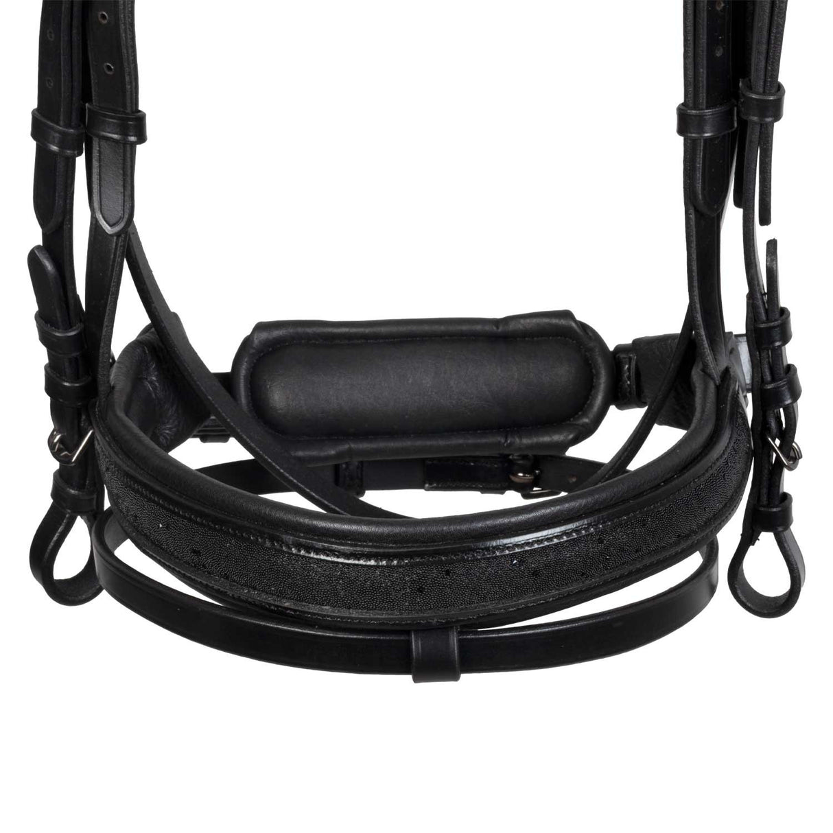 English leather bridle with glittery noseband