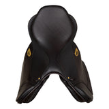 Equestro Earth Jumping Saddle In Double Leather With Embossed Logo #colour_brown