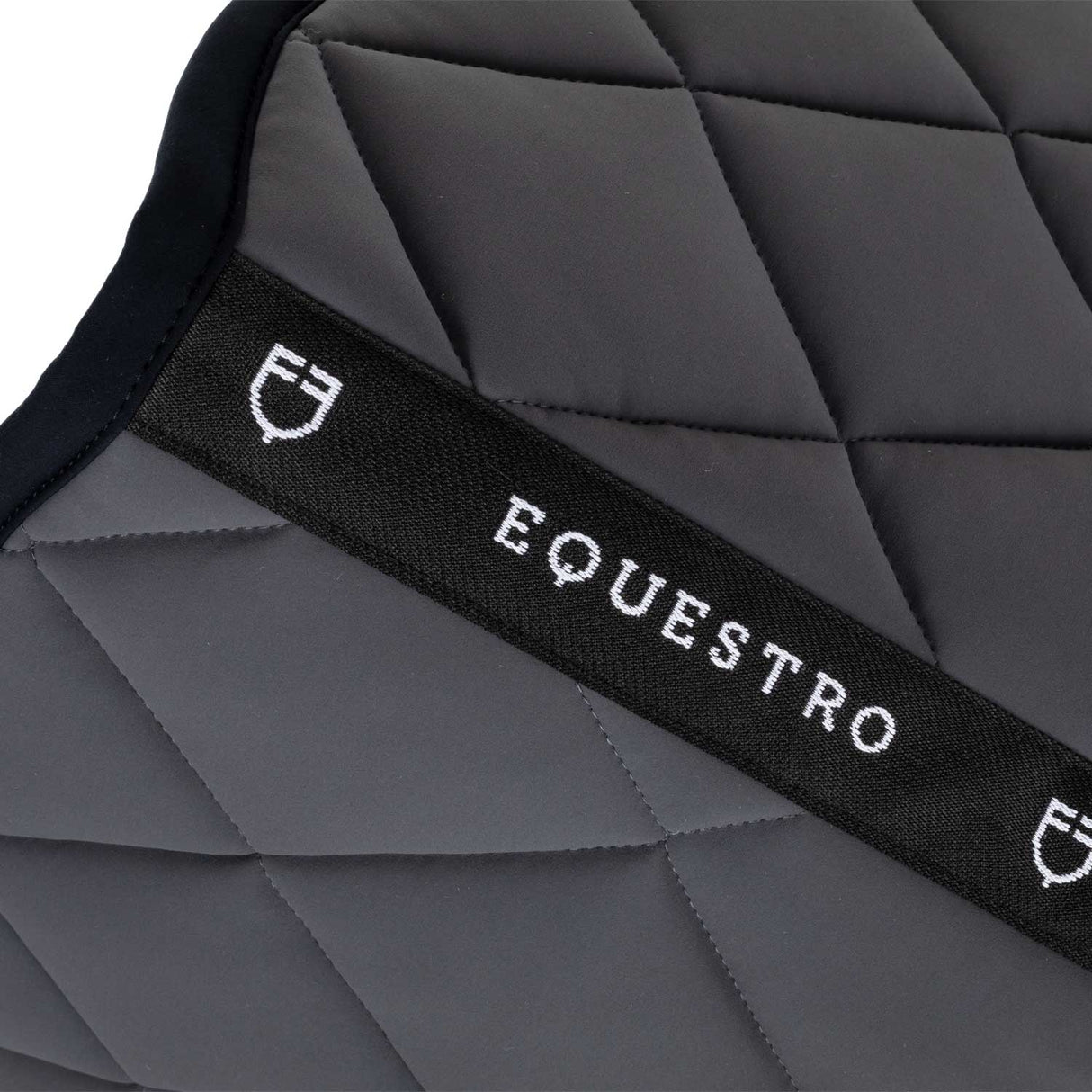 Equestro Jumping Saddle Pad With Embroidered Logo Black Line Edition