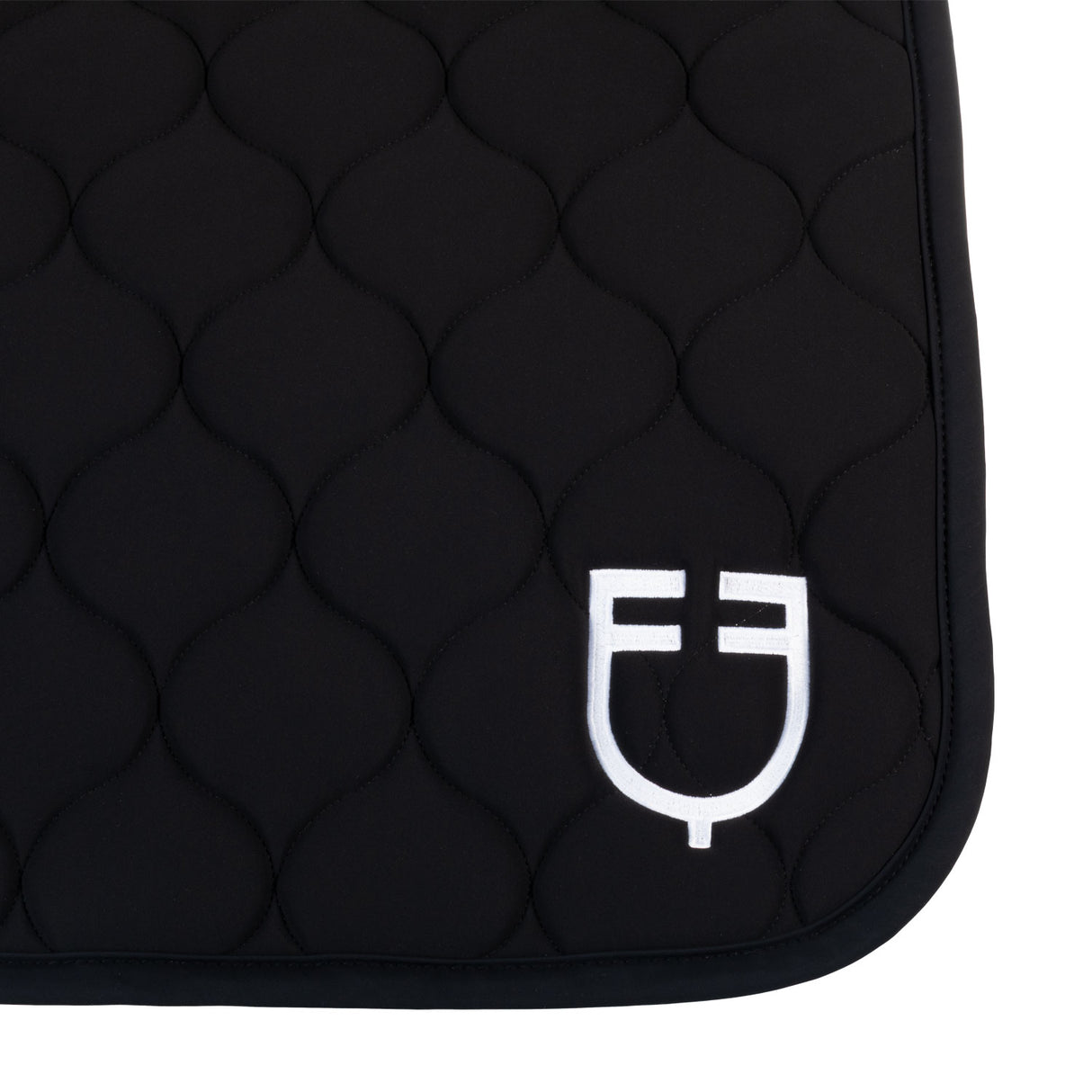 Equestro Dressage Saddle Pad With Onion Quilting #colour_black