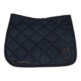 Dressage saddle pad in denim-effect technical fabric