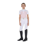 Equestro Girls' Slim Fit Competition Polo Shirt With Perforated Fabric #colour_pink