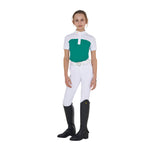 Equestro Girls' Slim Fit Competition Polo Shirt With Perforated Fabric #colour_green