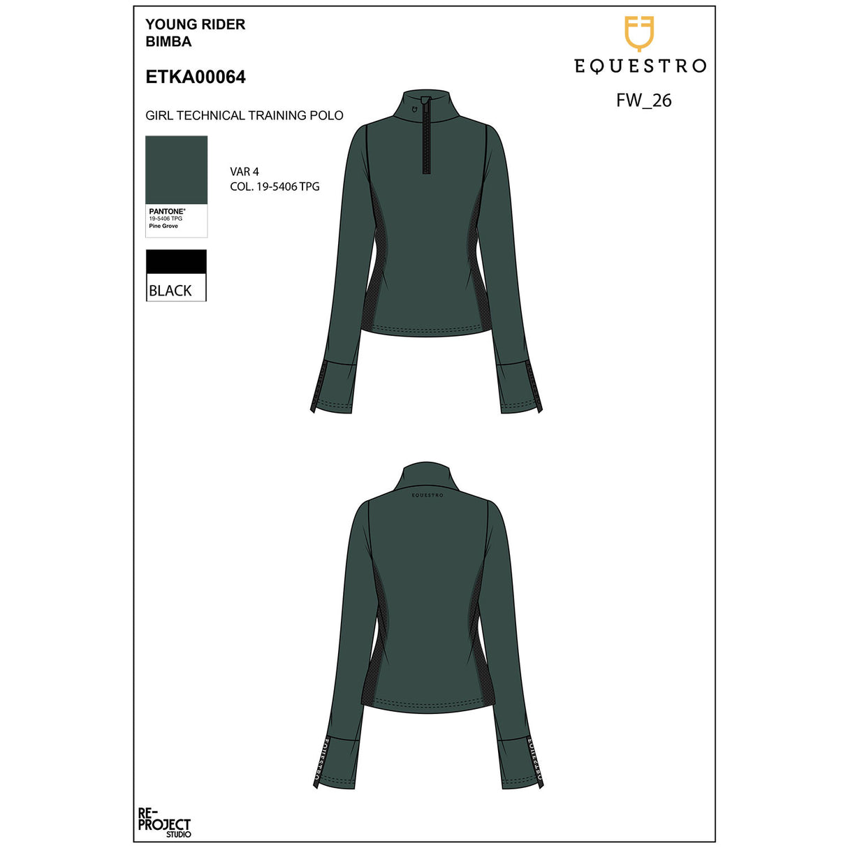 Girls' long-sleeved training base layer