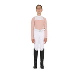 Equestro Girls' Slim Fit Competiton Polo Shirt Rhinestones #colour_pink