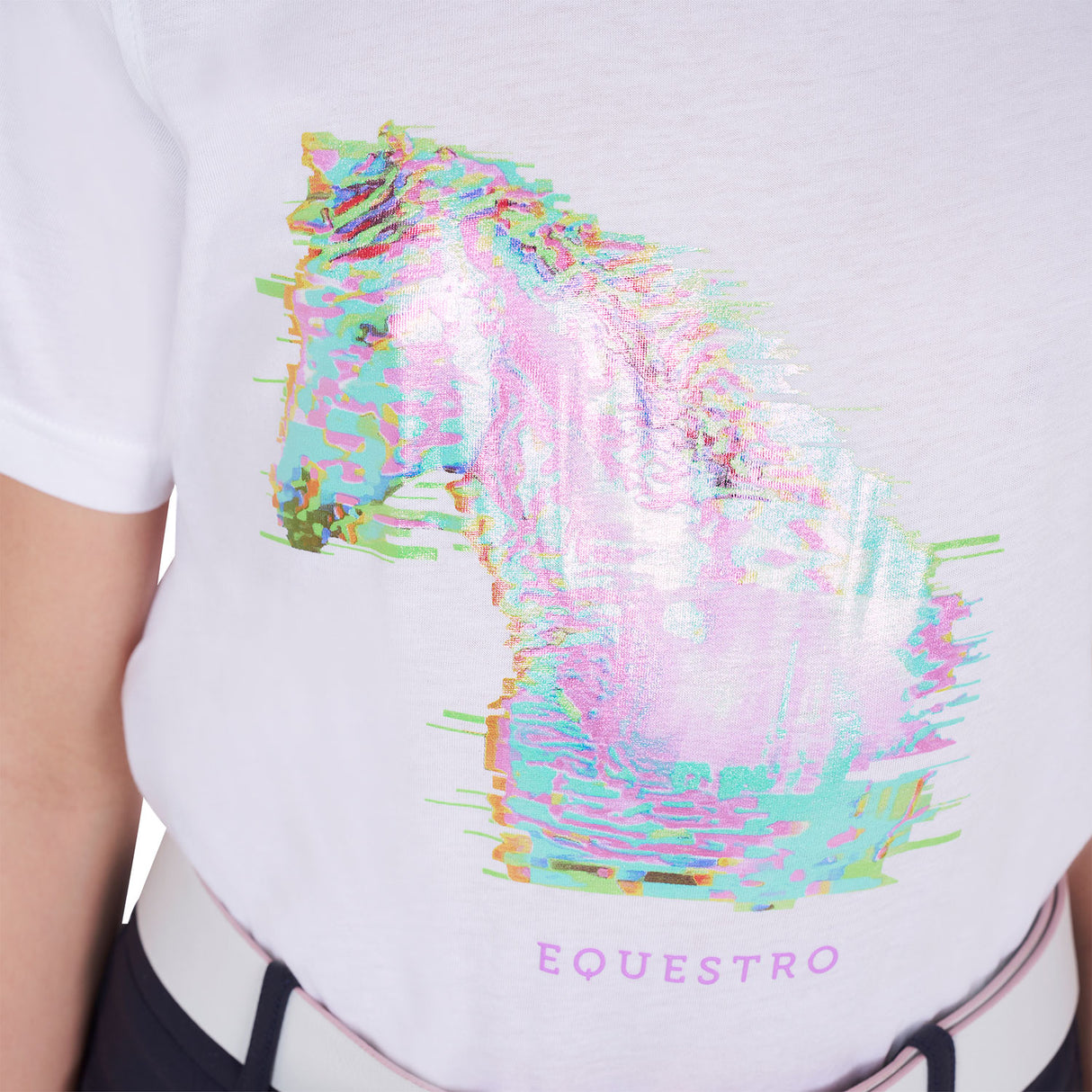 Equestro Girls' Slim Fit T-Shirt Interference Horse Print