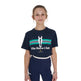 Equestro Girls' Stripe Horse Club Cotton T-Shirt