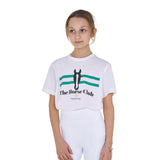 Equestro Girls' Stripe Horse Club Cotton T-Shirt