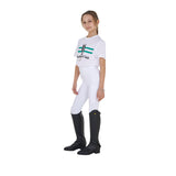 Equestro Girls' Stripe Horse Club Cotton T-Shirt