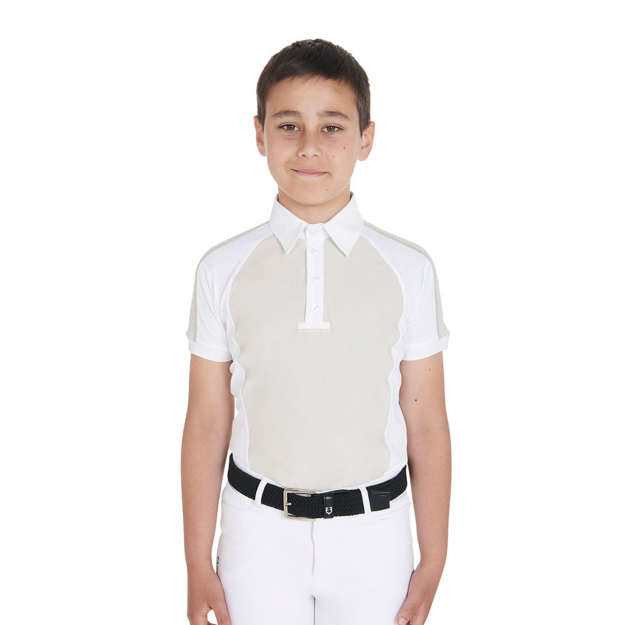 Equestro Boys' Slim Fit Competition Polo Shirt Four-Buttons