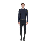Men's slim fit long-sleeved training polo shirt