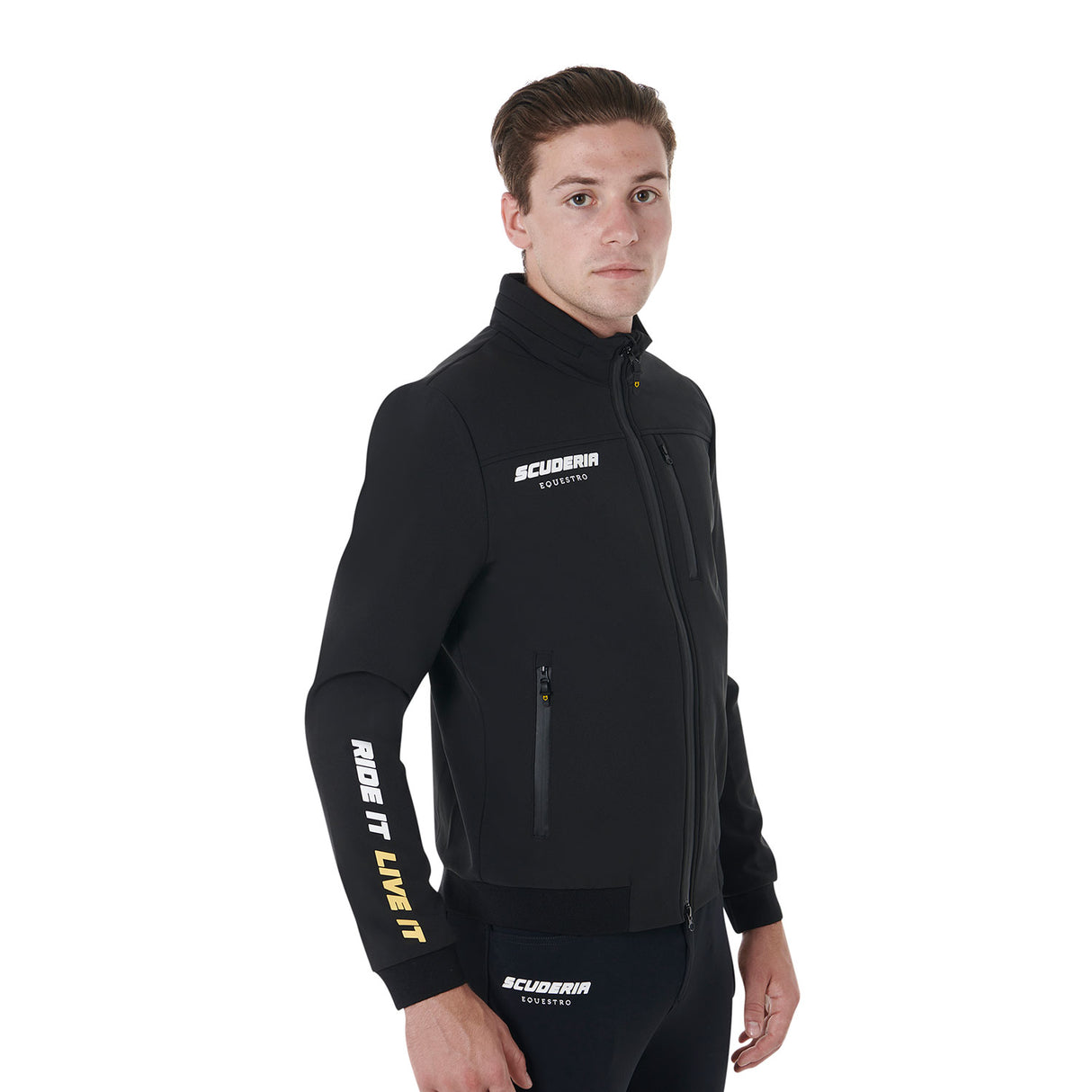 Equestro Scuderia Equestro Men's Jacket Technical Fabric #colour_black