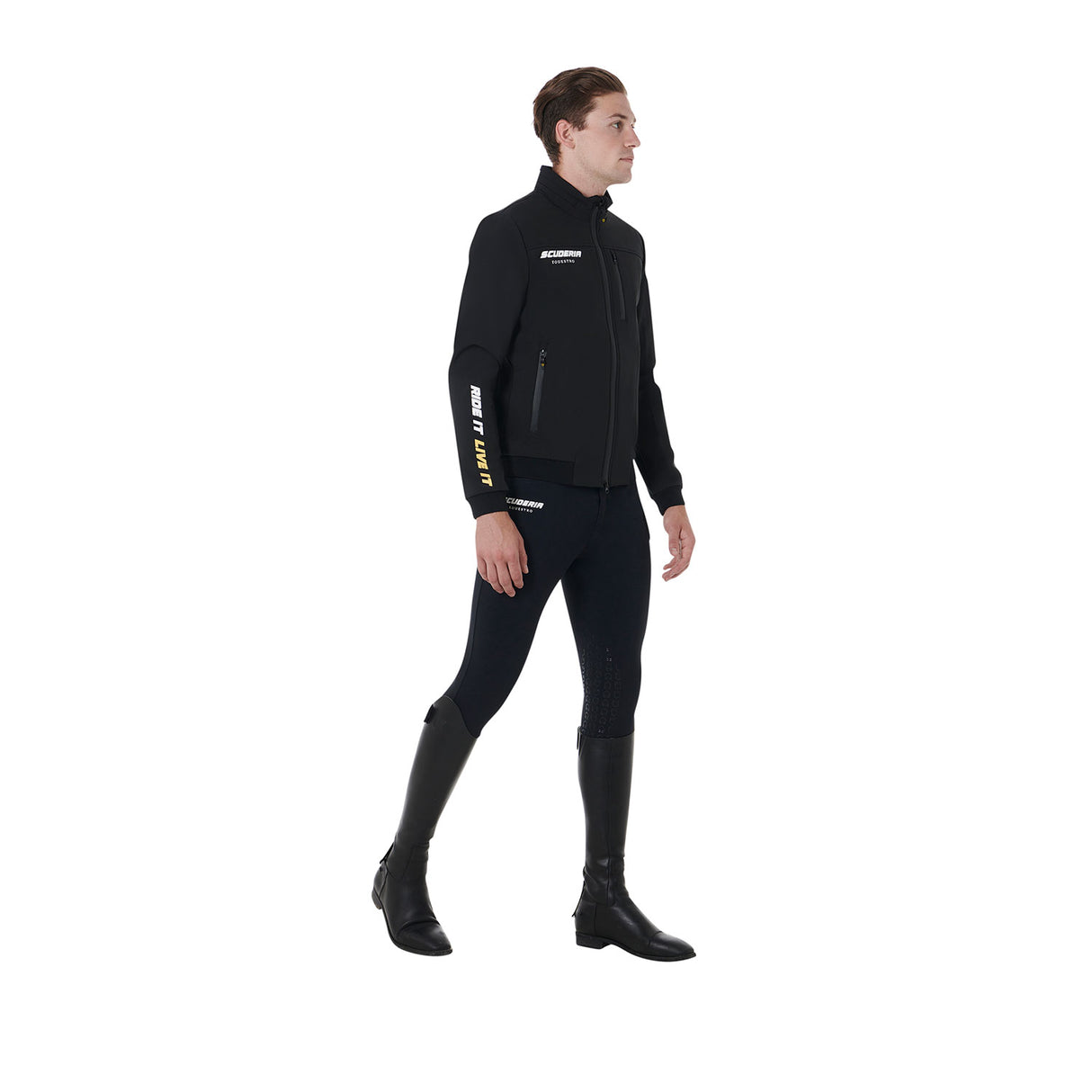 Equestro Scuderia Equestro Men's Jacket Technical Fabric #colour_black