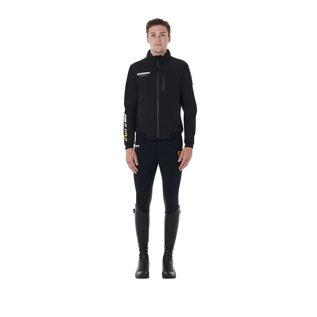 Equestro Scuderia Equestro Men's Jacket Technical Fabric #colour_black