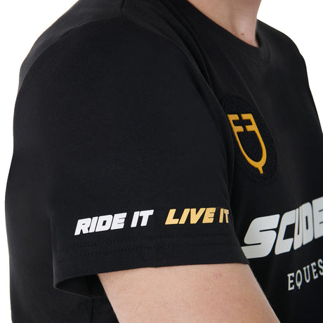 Equestro Scuderia Equestro Men's Stretch Cotton T-Shirt #colour_black
