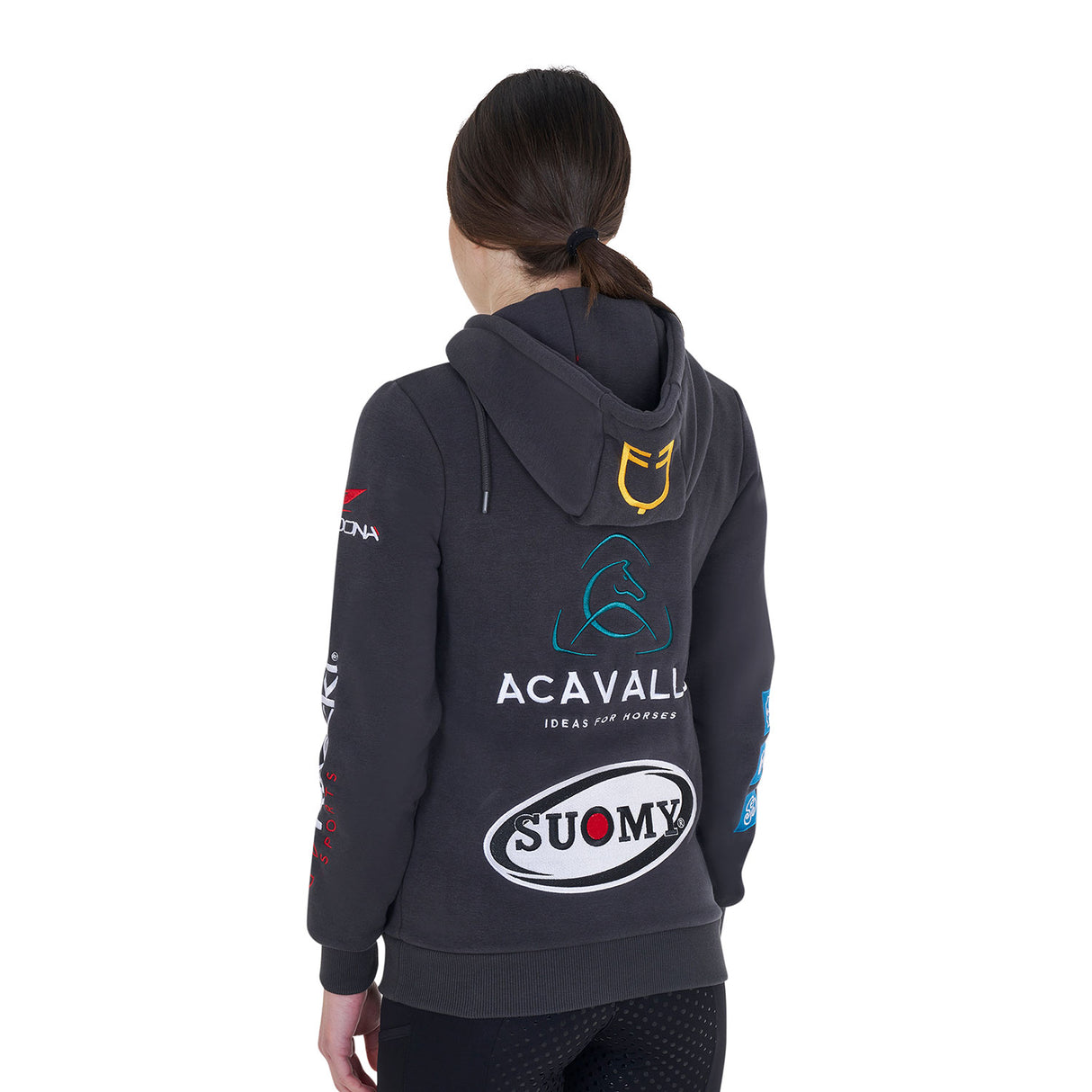 Equestro Women's 2024 Design Multi-Logo Hoodie #colour_grey