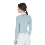 Equestro Women's Competition Polo Shirt In Technical And Mesh Fabric