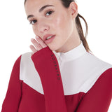 Equestro Women's Competition Polo Shirt In Technical And Mesh Fabric