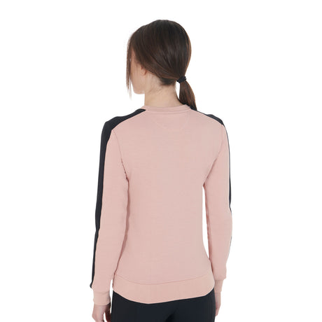 Equestro Women's Crewneck Sweatshirt With Printed Logo #colour_pink