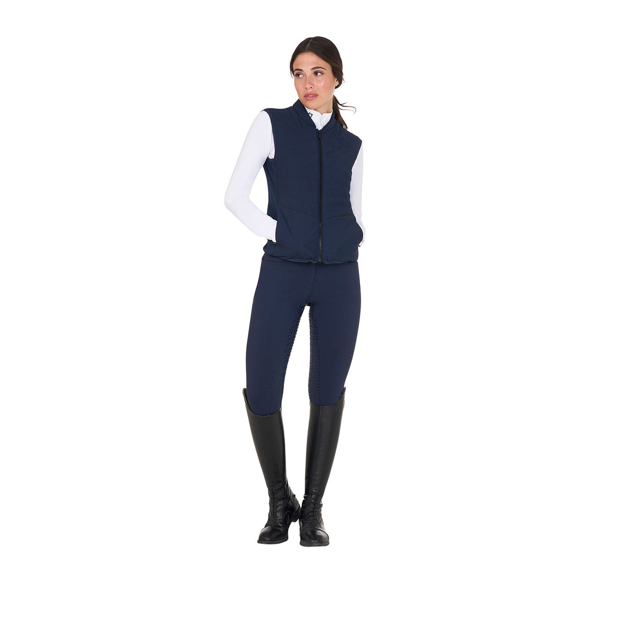 Women's slim fit vest in technical fabric