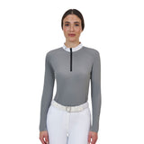 Equestro Ridertechnology women's competition polo shirt long sleeves and zip