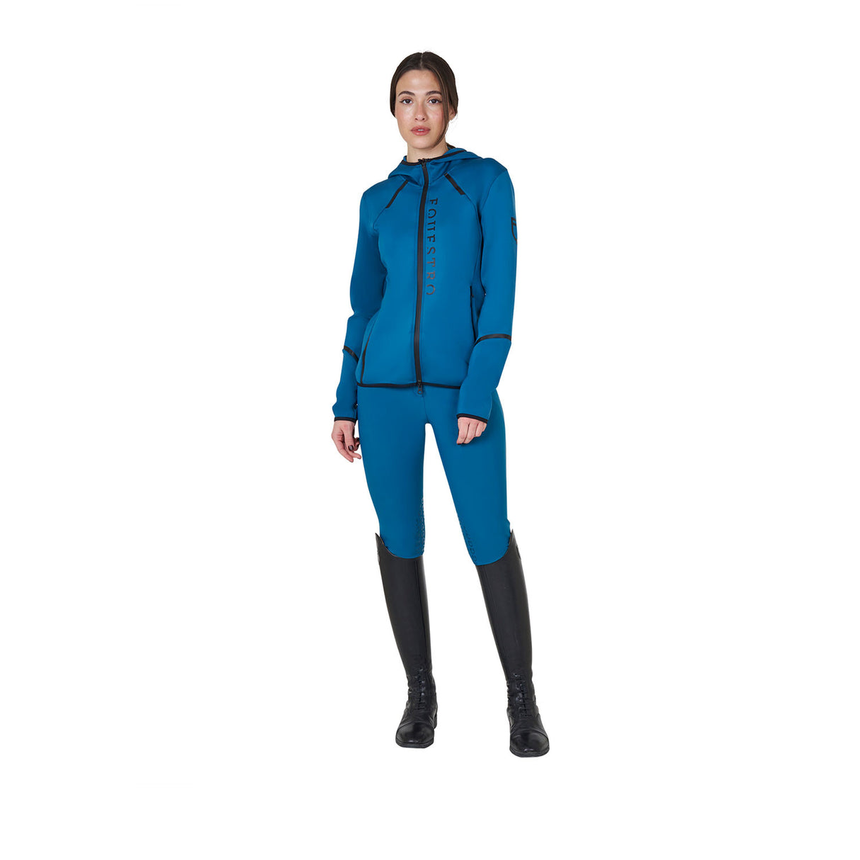 Women's technical sweatshirt in jersey with zip