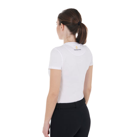 Equestro Women's Horse Lover Cotton T-Shirt #colour_white