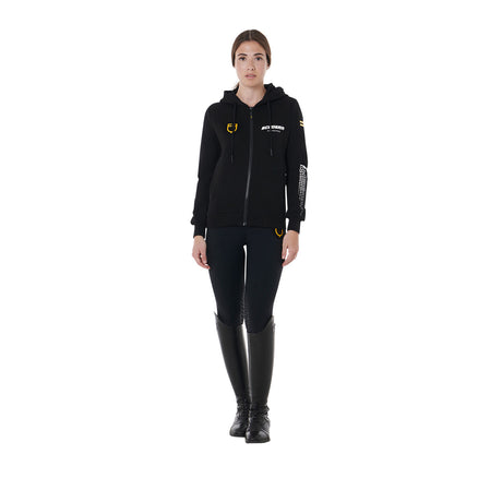 Equestro Scuderia Equestro Women's Hooded Sweatshirt French Terry #colour_black
