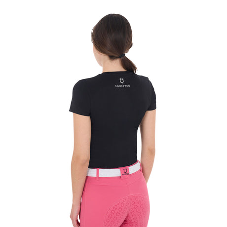 Equestro Women's Wild Life Printed Cotton T-Shirt #colour_black