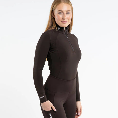 EQUIDRY Women's Water Repellent Base Layer #colour_brown-white