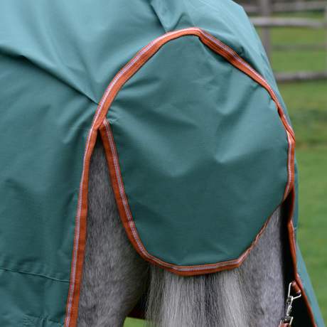 Weatherbeeta Comfitec Tyro Standard Neck Medium Turnout Rug #colour_green-burnt-orange-white