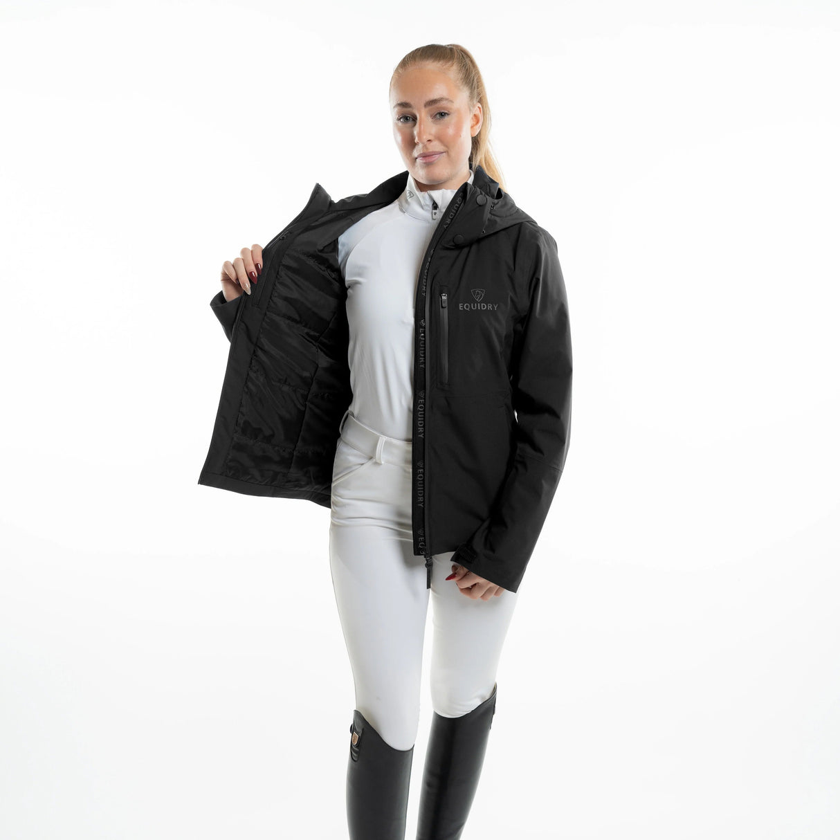 EQUIDRY Women's Iris Waterproof Riding Jacket #colour_black