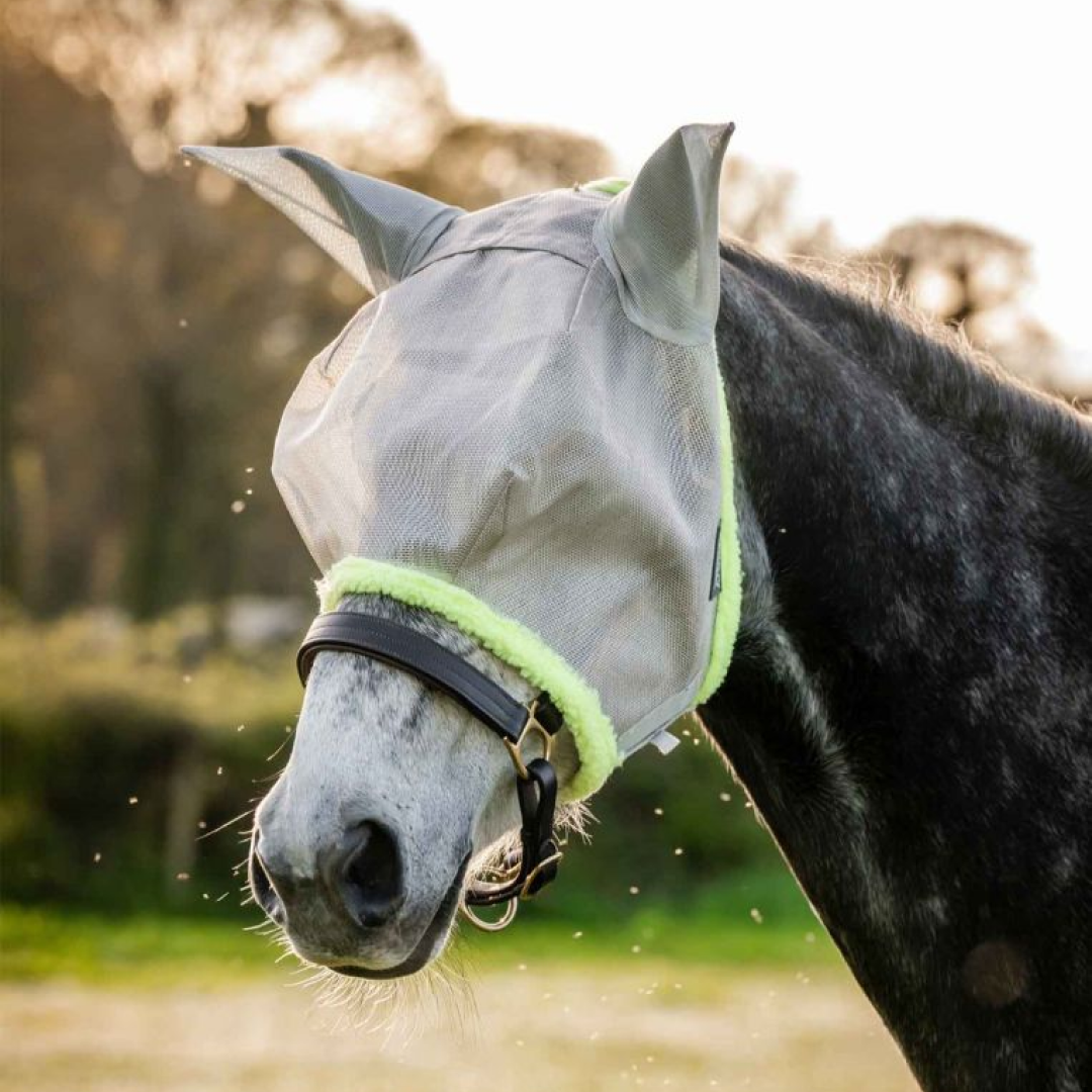Horseware Ireland Amigo Fly Mask #colour_silver-lime