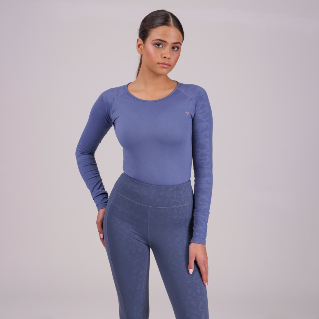 Shires Aubrion Ladies Balance Seamless Top #colour_blue