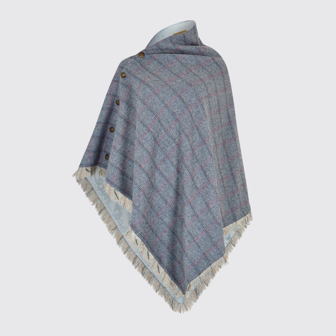 Dubarry Womens Hazelwood Tweed Poncho #colour_denim-haze