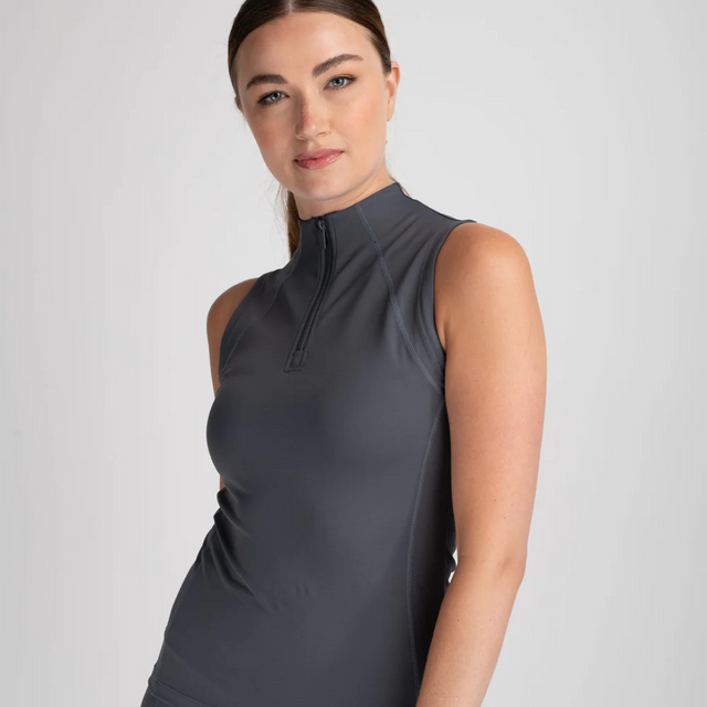 Mochara Sleeveless Recycled Base Layer #colour_charcoal-grey