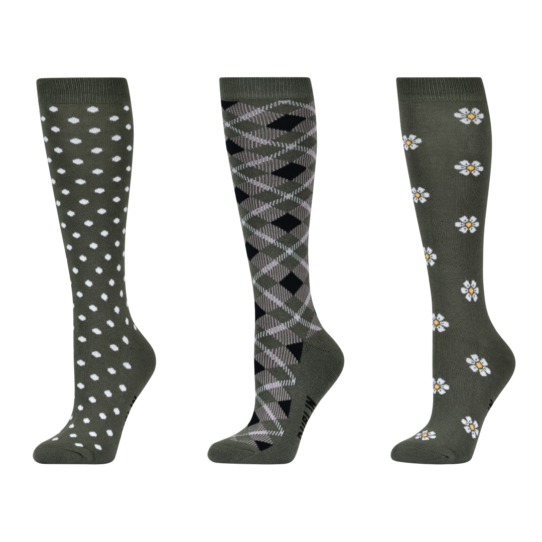 Dublin 3 Pack Socks Adults #colour_olive