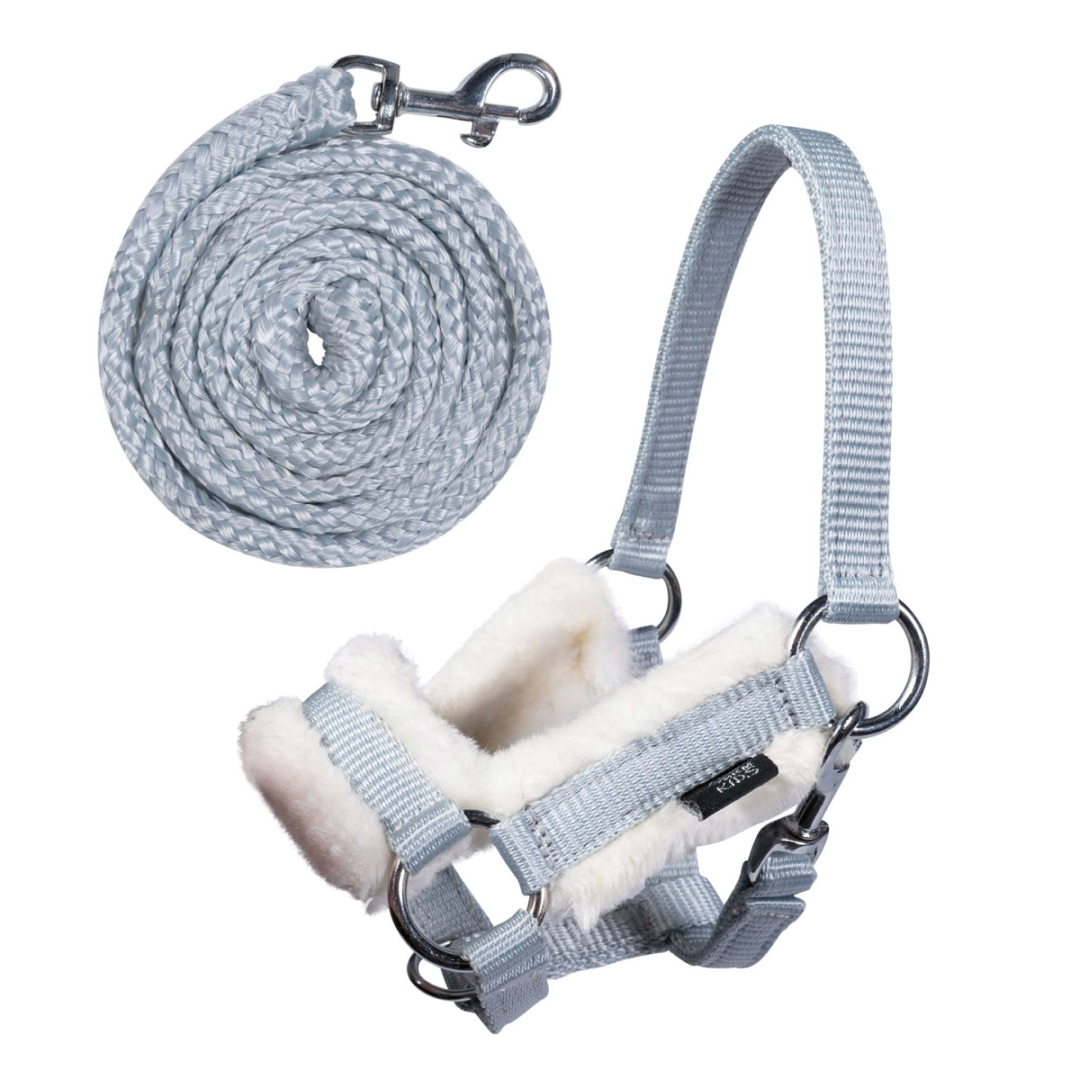 HKM Hobby Horsing Head Collar and Lead Rope #colour_grey