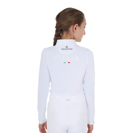 Equestro Girls' Long-Sleeved Competition Polo Shirt Equestro X Fise